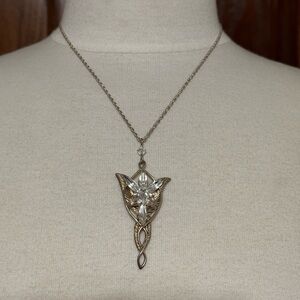 Sterling Silver Necklace The Evenstar Pendant of Arwen By The Noble Collection.